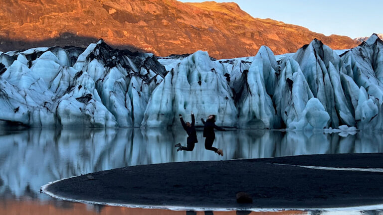 My guests at the Solheimajokull Glacier in Iceland. Part of the South Coast of Iceland tour by Arctic Mike.