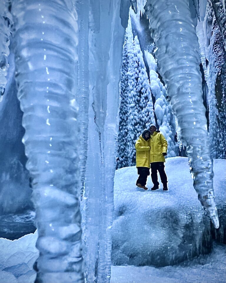 Picture of my guests at the Gljufrabui waterfall in Iceland. Part of the South Coast of Iceland tour by Arctic Mike Iceland.