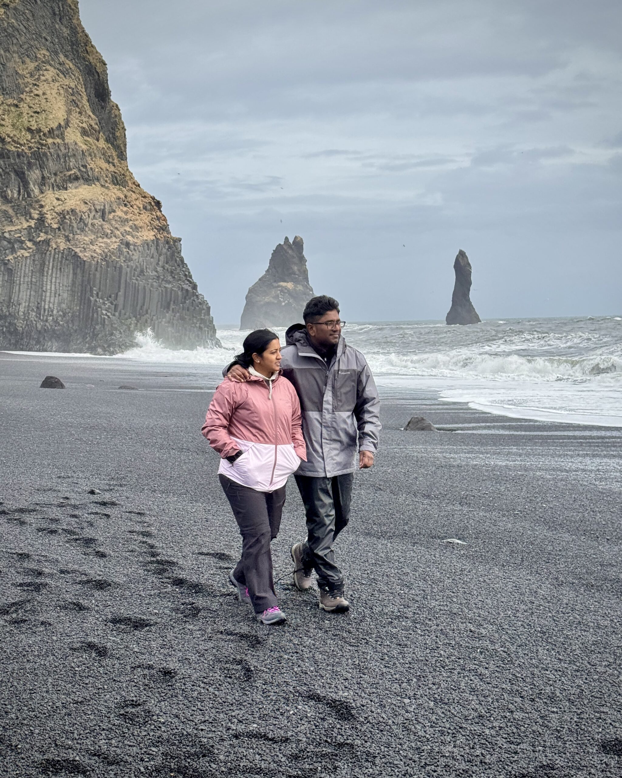 My guests at the Reynisfjara black sand beach in Iceland.