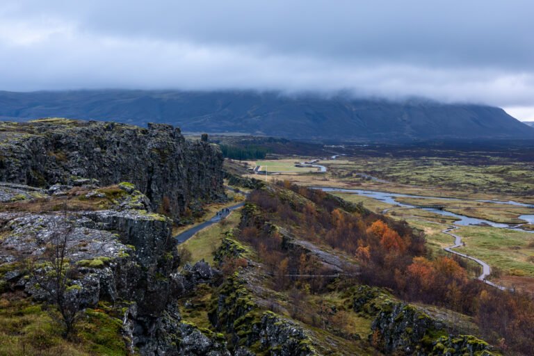 View of Thingvellir in autumn.