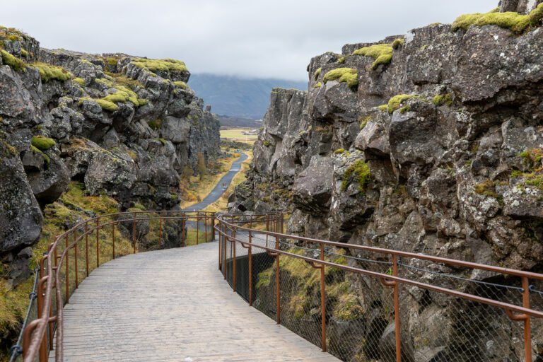 Entrence to Almannagjá Gorge in the Thingvellir National Park